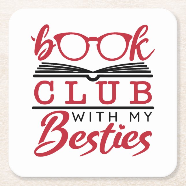 Dessous-de-verre Carré En Papier Book Club avec My Besties (Devant)
