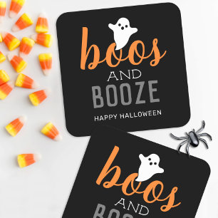 Dessous-de-verre Carré En Papier Boos et Booze Halloween Party