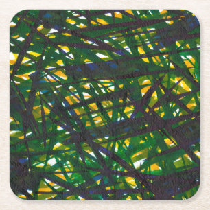 Dessous-de-verre Carré En Papier Bosquet vert II