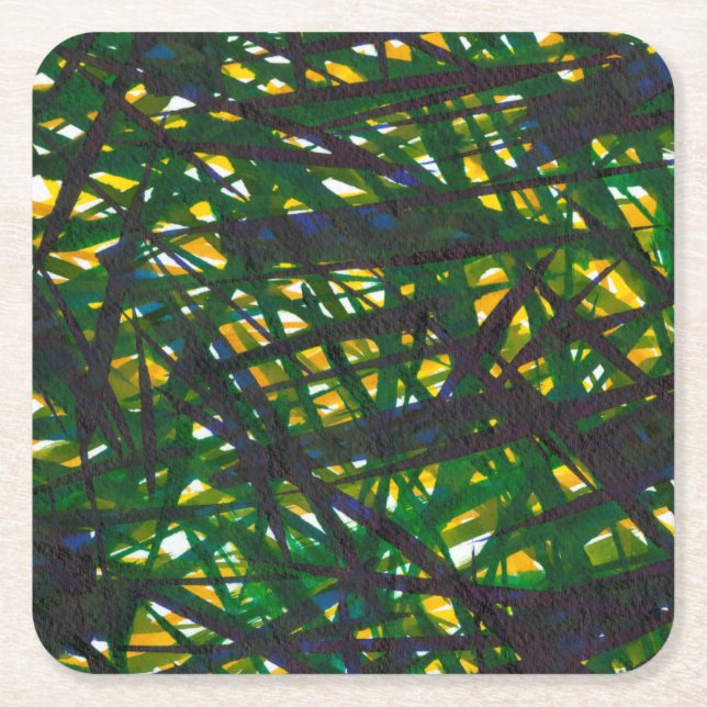 Dessous-de-verre Carré En Papier Bosquet vert II (Devant)