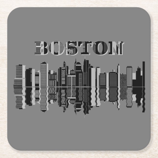 Dessous-de-verre Carré En Papier Boston logo (Devant)