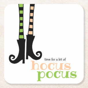 Dessous-de-verre Carré En Papier Bottes de sorcières mignonnes Hocus Pocus Hallowee