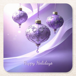 Dessous-de-verre Carré En Papier Boule de Noël violette dessous de verre en papier 