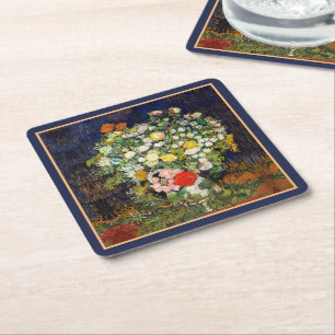Dessous-de-verre Carré En Papier Bouquet de fleurs dans un vase de Vincent Van Gogh