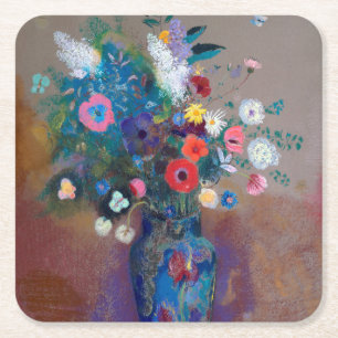 Dessous-de-verre Carré En Papier Bouquet de fleurs, Redon