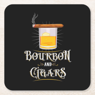 Dessous-de-verre Carré En Papier Bourbon Et Cigares