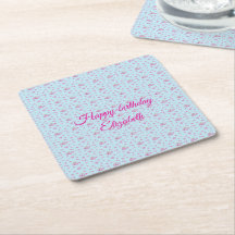 bourgeons de lilas et motif floral Joyeux annivers