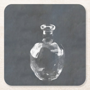 Dessous-de-verre Carré En Papier Bouteille de Whisky