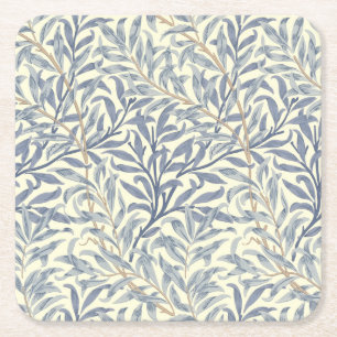 Dessous-de-verre Carré En Papier Bouton bleu saule (par William Morris)