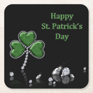 Dessous-de-verre Carré En Papier Brilliant Happy St. Patrick's Day Diamonds