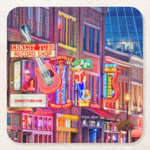 Dessous-de-verre Carré En Papier Broadway Downtown Nashville Tennessee