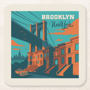 Dessous-de-verre Carré En Papier Brooklyn New York