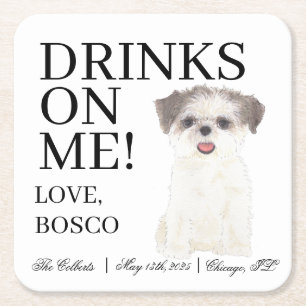 Dessous-de-verre Carré En Papier Brown et blanc  et blanc  Chih Tzu Mariage