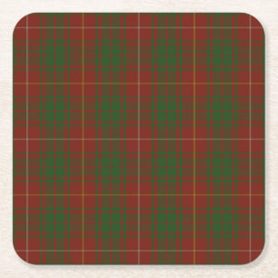 Dessous-de-verre Carré En Papier Bruce Clan tartan - vert rouge