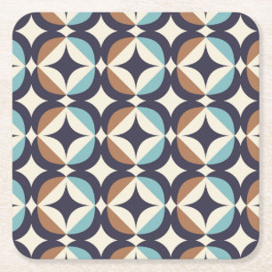 Dessous-de-verre Carré En Papier Brun moderne de la moitié du siècle et motif