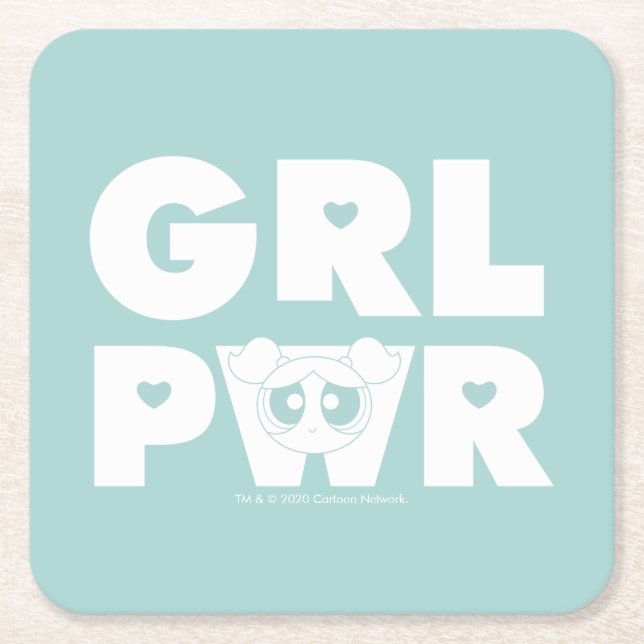 Dessous-de-verre Carré En Papier Bubbles : Girl Power (Devant)