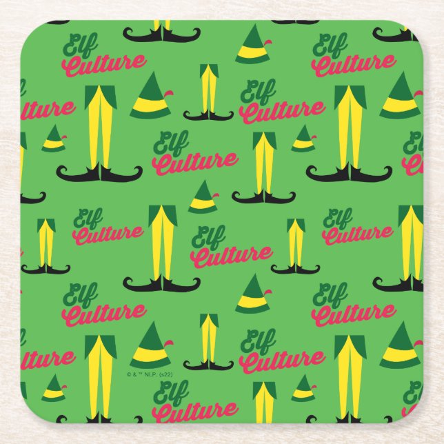 Dessous-de-verre Carré En Papier Buddy l'Elfe | Elf Culture Motif (Devant)