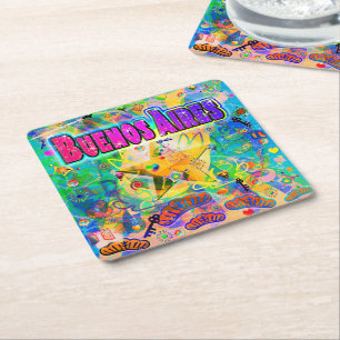 Dessous-de-verre Carré En Papier Buenos Aires Epoch Hour Coaster