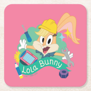Dessous-de-verre Carré En Papier BUGS BUNNY BUILDERS™ Graphisme du personnage Lola