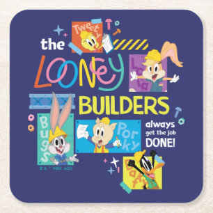 Dessous-de-verre Carré En Papier BUGS BUNNY BUILDERS™ Le Collage Looney Builders