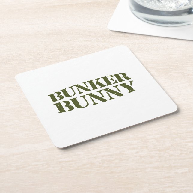 DESSOUS-DE-VERRE CARRÉ EN PAPIER BUNKER BUNNY (Incliné)