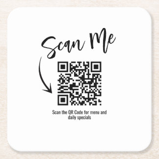 Dessous-de-verre Carré En Papier Business QR Code Scan Me Menu Custom