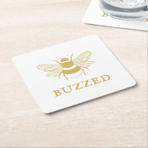 Dessous-de-verre Carré En Papier Buzzed Funny Bee
