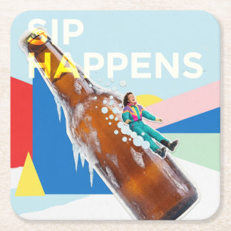 Dessous-de-verre Carré En Papier Ça Tasse Fun Retro Coaster