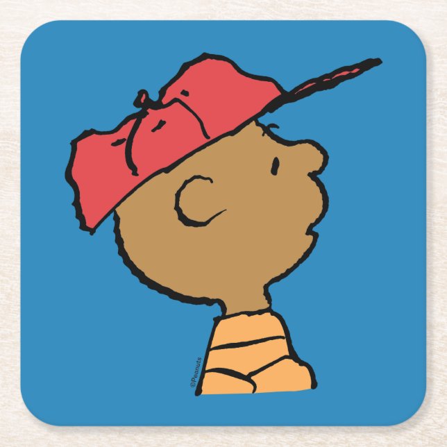Dessous-de-verre Carré En Papier cacahuètes | Franklin Baseball Casquette (Devant)