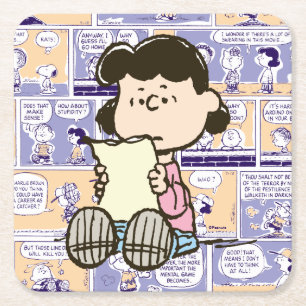 Dessous-de-verre Carré En Papier cacahuètes   Lucy Comic Motif