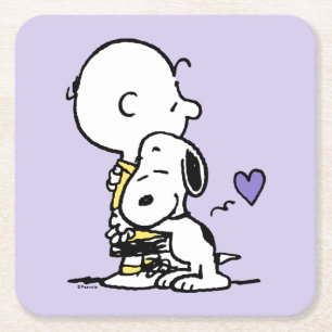 Dessous-de-verre Carré En Papier cacahuètes Saint Valentin Charlie Brown & Snoo