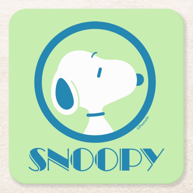 Dessous-de-verre Carré En Papier cacahuètes | Snoopy Blue Deco Dreams (Devant)