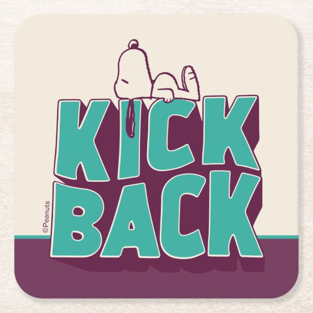Dessous-de-verre Carré En Papier cacahuètes | Snoopy Kickback (Devant)