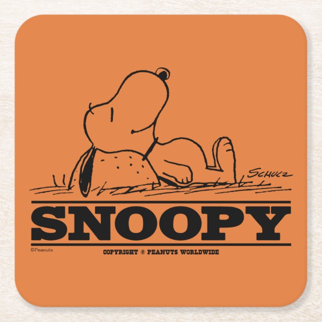 Dessous-de-verre Carré En Papier cacahuètes | Snoopy Reest Break (Devant)