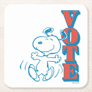 Dessous-de-verre Carré En Papier cacahuètes   Snoopy - Vote