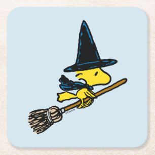 Dessous-de-verre Carré En Papier cacahuètes   Woodstock Halloween Witch