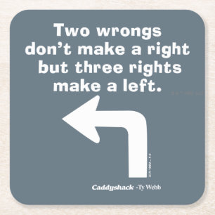 Dessous-de-verre Carré En Papier Caddyshack   Deux erreurs ne font pas un droit