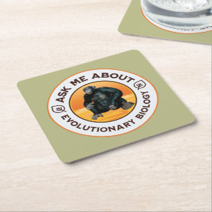 Dessous-de-verre Carré En Papier Cadeau d'humour sur l'évolution pour professeur de