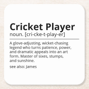 Dessous-de-verre Carré En Papier Cadeau du joueur de cricket Dessous de verre perso