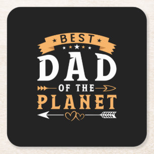 Dessous-de-verre Carré En Papier Cadeau grand-père   Meilleur papa de la planète