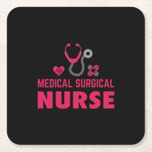 Dessous-de-verre Carré En Papier Cadeau infirmière   Infirmière Médicale