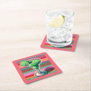 Dessous-de-verre Carré En Papier Cadeaux de fête colorés de Margarita mexicaine