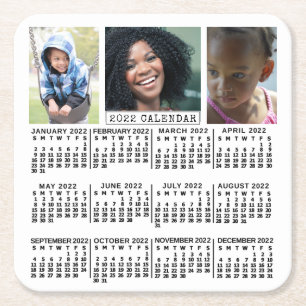 Dessous-de-verre Carré En Papier Calendrier 2022 (Voir la description pour la nouve