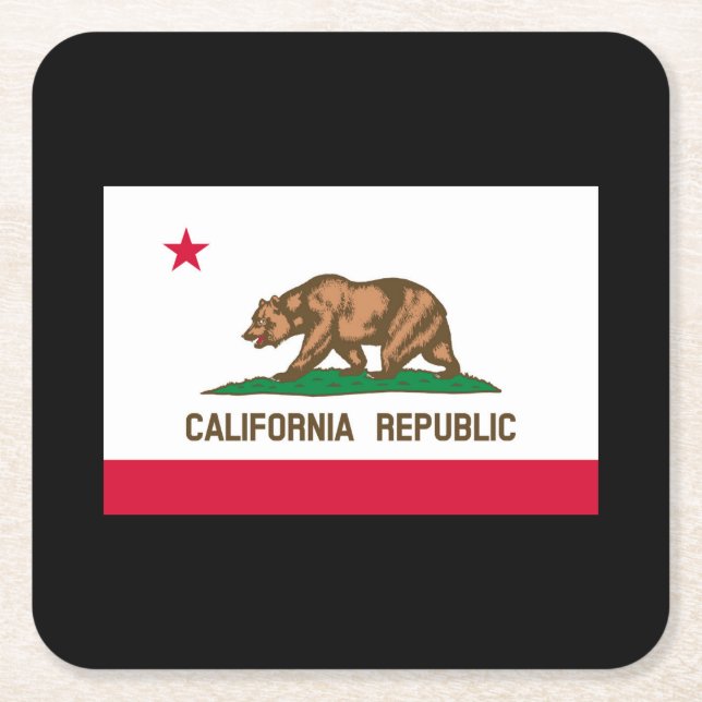 Dessous-de-verre Carré En Papier California State Flag Design (Devant)