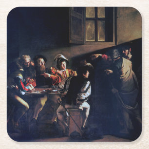 Dessous-de-verre Carré En Papier Calling of Saint Matthew, Caravaggio