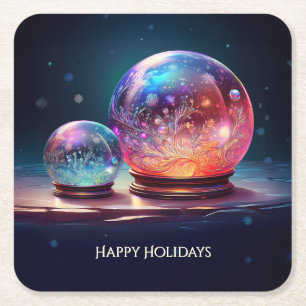 Dessous-de-verre Carré En Papier Calot en papier de fête Crystal Snowballs