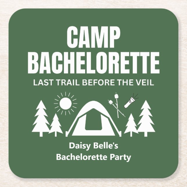 Dessous-de-verre Carré En Papier Camp Bachelorette Green  (Devant)