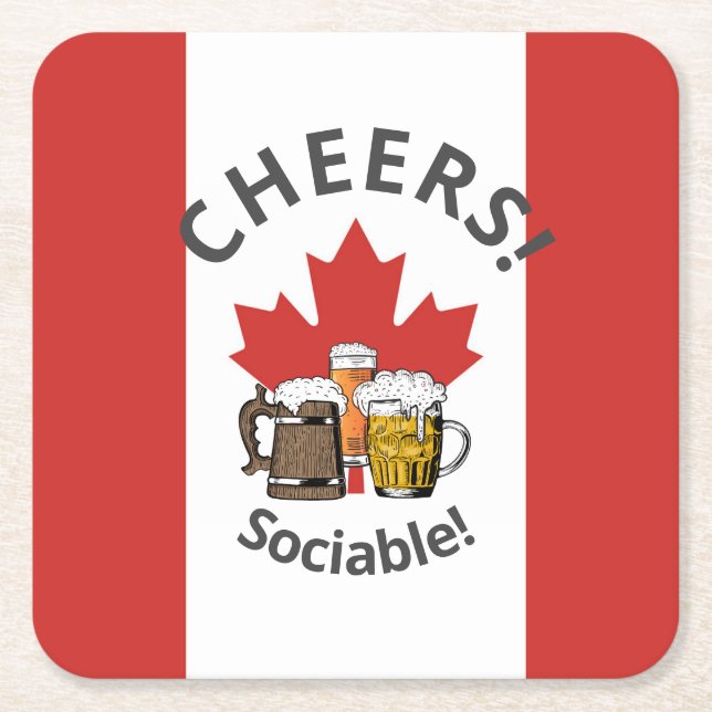 Dessous-de-verre Carré En Papier CANADA Grande bière canadienne (Devant)