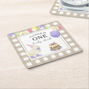 Dessous-de-verre Carré En Papier Canard aquarelle 1er anniversaire
