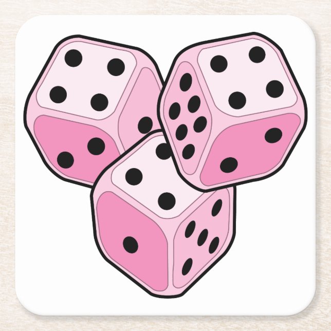 Dessous-de-verre Carré En Papier Cancer du sein de Bunco (Devant)